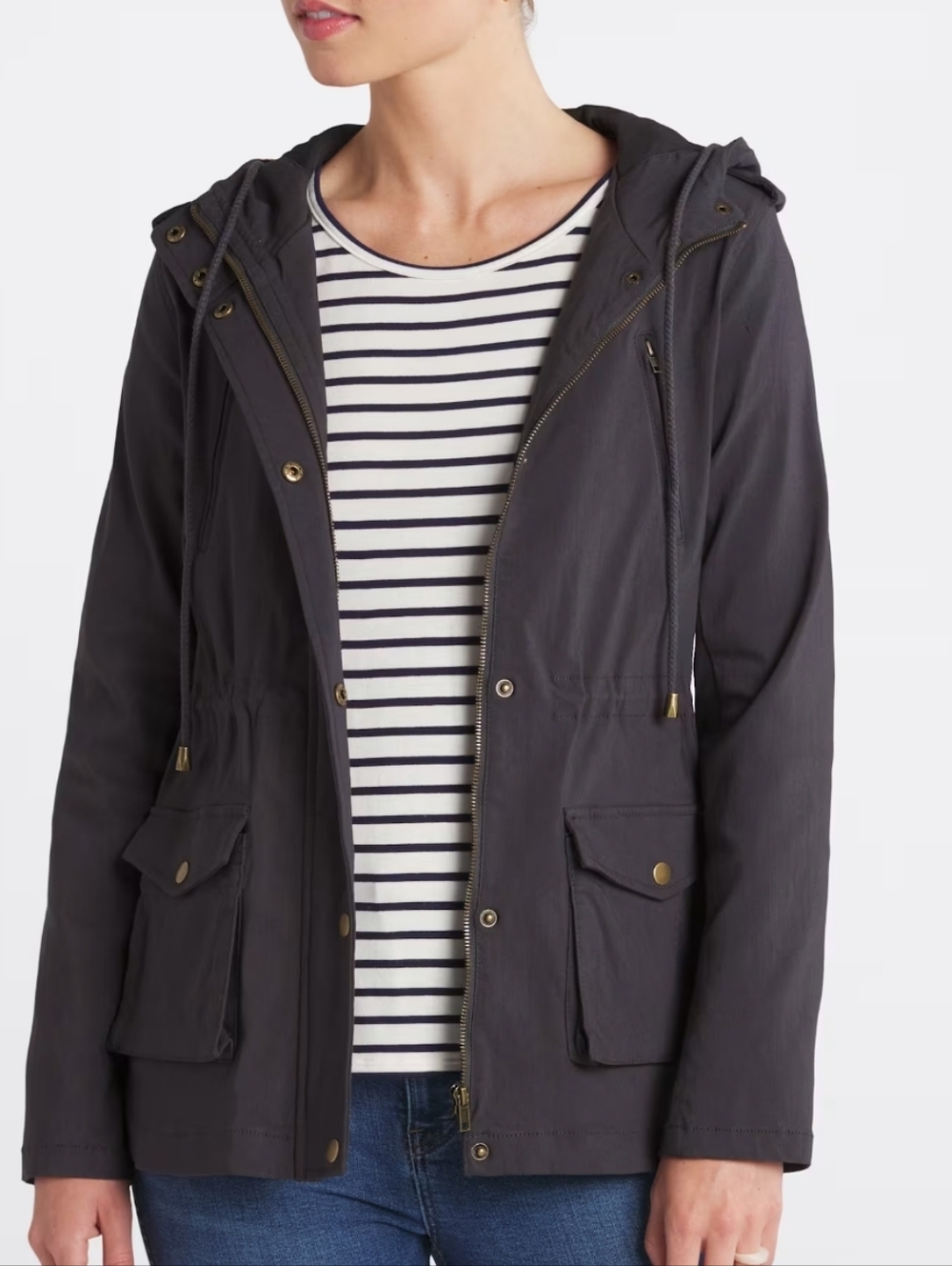 Eden Society Holly Contrast Hood Cargo Jacket Sz L